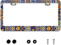 Personalise Mexican Tiles License Plate Frames Mandala Boho License Plate Frame by Omw2fyb