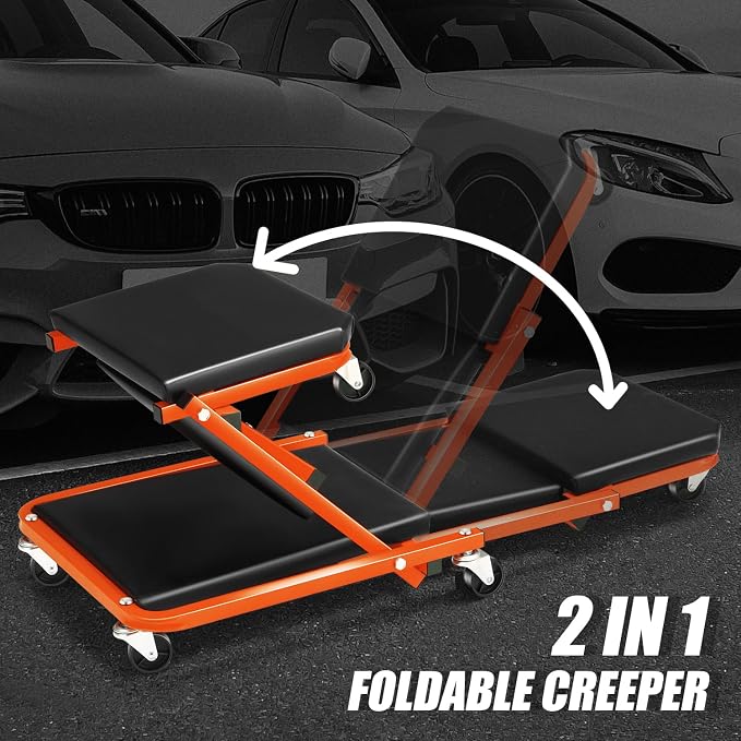 DNA MOTORING 36 Inches 2 IN 1 Rolling Folding Car Creeper/Seat, 150kg Weight - Image 4