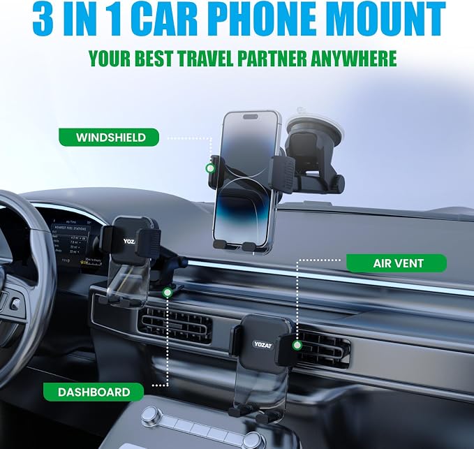 Car Phone Holder for Dashboard, Windshield, Air Vent - Image 9