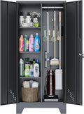 61" Broom Closet Storage Cabinet, Metal Storage Cabinet by VASAAOSD