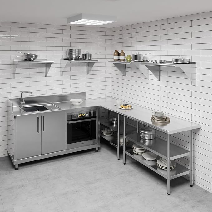 AmGood 30" Long X 16" Deep Stainless Steel Wall Shelf | NSF Certified | - Image 2