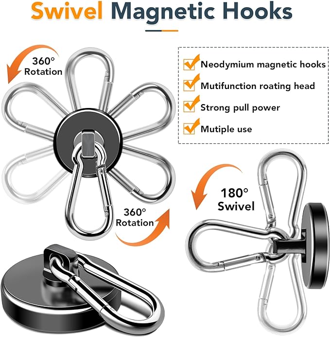 MIKEDE Strong Magnetic Hooks, 70LBS Magnetic Hooks Heavy Duty - Image 6