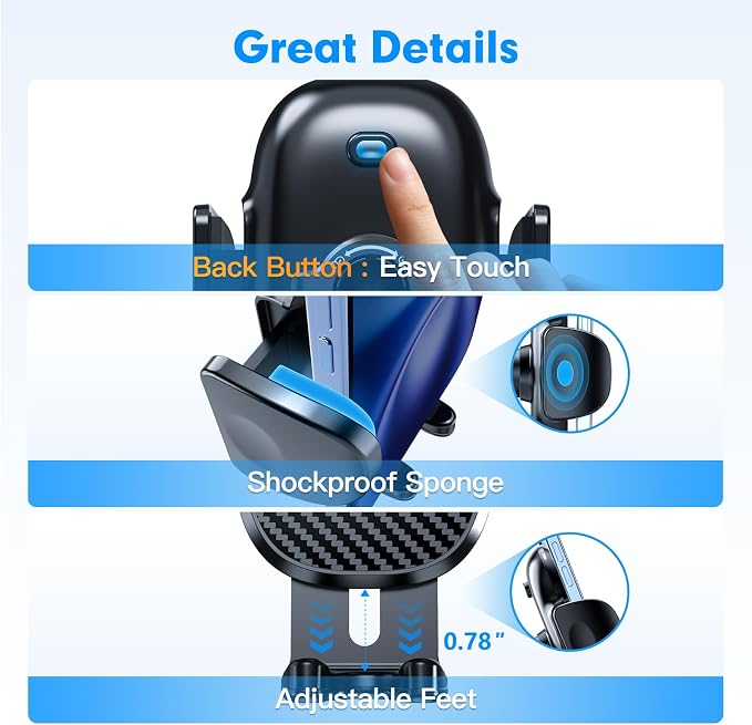 isuke Phone Holder for Your Car, Aluminum Alloy Phone Holder for Car Dashboard - Image 7