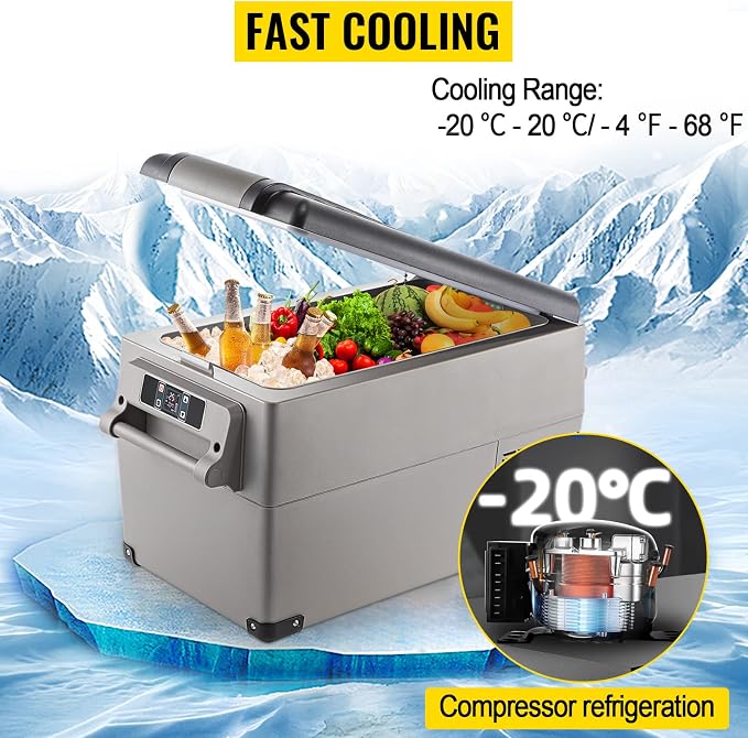 VEVOR CF35 Portable 37 Quart 12 Volt App Control, Car Refrigerator Dual Zone - Image 4