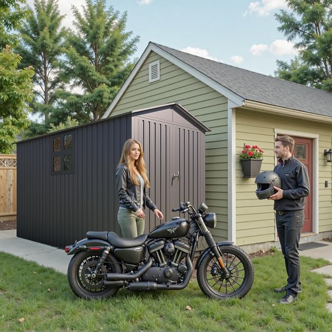 5’ x 10’ Motorcycle Storage Sheds, Metal Shelter & Garage - Image 4