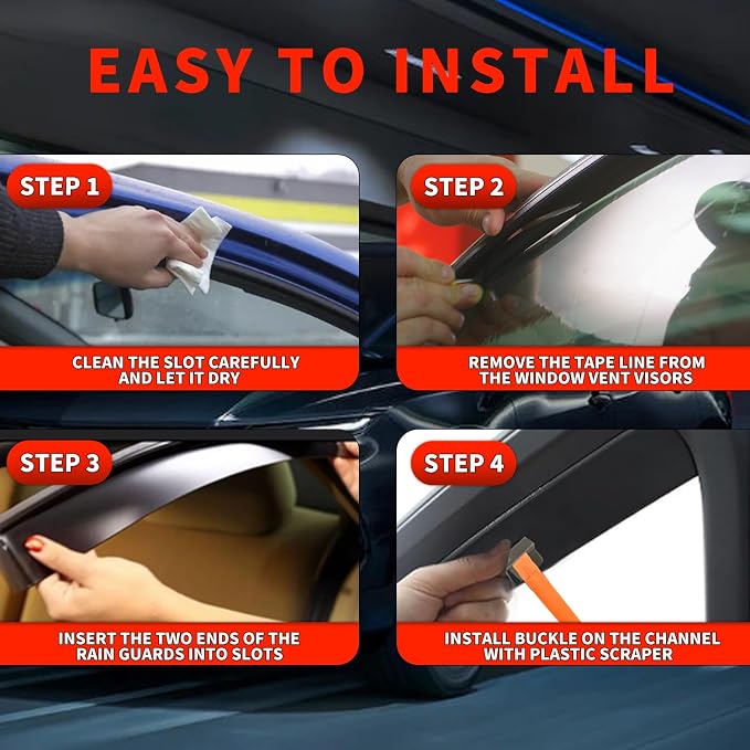 4PCS in-Channel Rain Guards Fit - Image 7