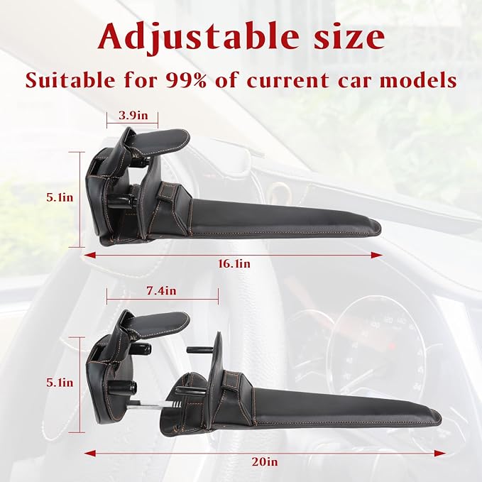 Amorin Leather Car Steering Wheel Lock Anti Theft Device Security Lock - Image 3