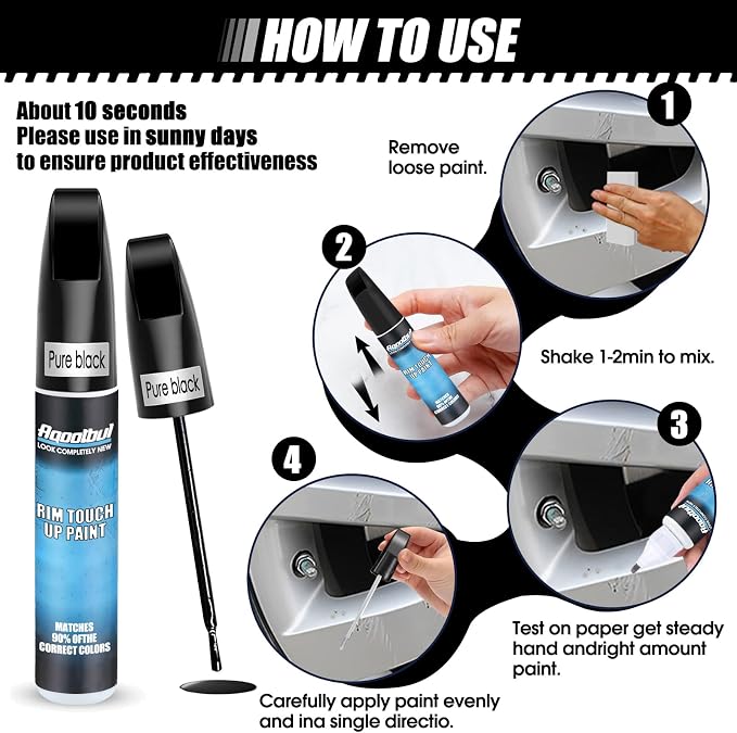 Pure Black Rim Touch Up Paint - Image 5