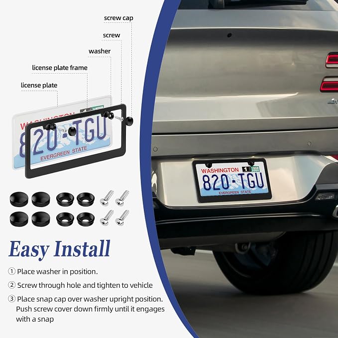 2 Pack Black License Plate Frame, Matte License Plate Front and Rear 2 Packs. - Image 4