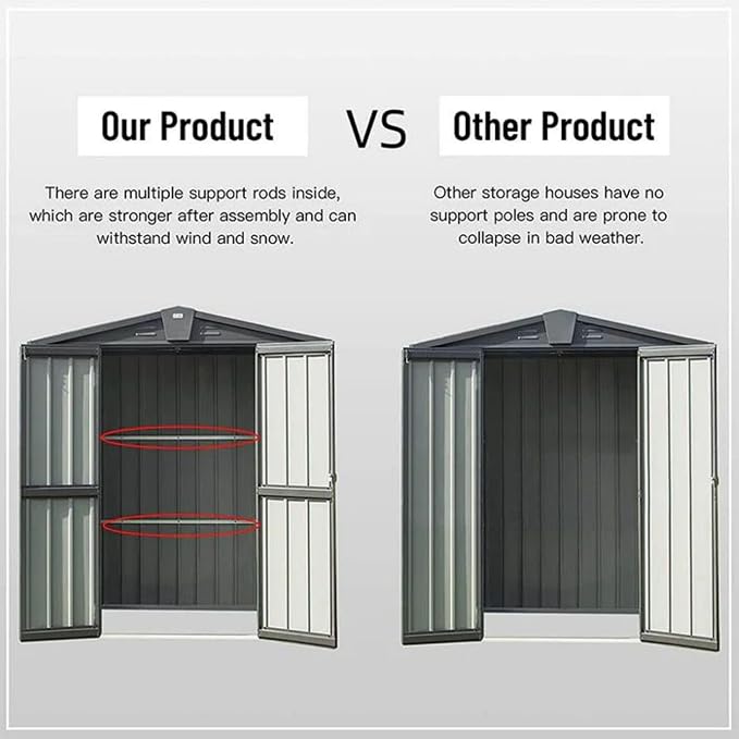 Domi Outdoor Storage Shed 5'x3, Metal Waterproof Tool Shed Utility Storage House - Image 2