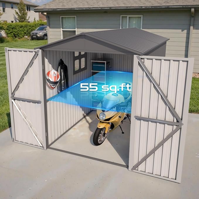 5’ x 10’ Motorcycle Storage Sheds, Metal Shelter & Garage - Image 3