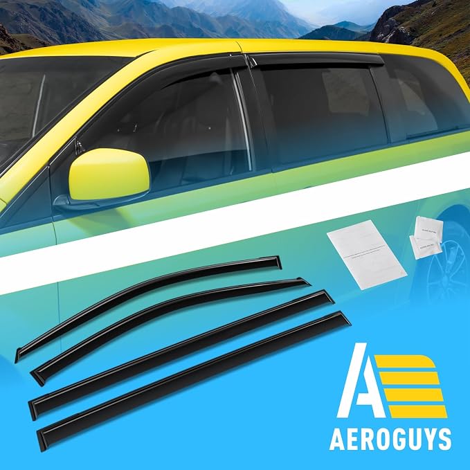 Extra Durable Window Deflectors Tape-On Window Visors Rain Guards Fit - Image 8
