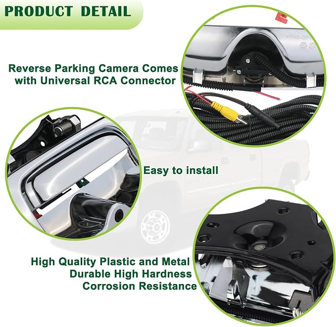 Backup Camera Tailgate Handle Rear View Camera Liftgate Latch Handle Chrome - Image 4