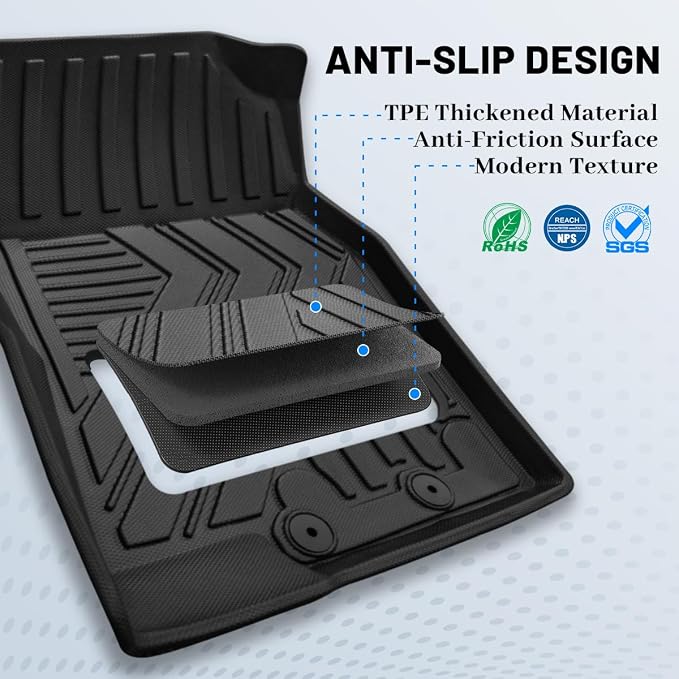 Fit for Nissan Rogue 2020-2014 Cargo Mats, All-Weather Rear Trunk Mat Rear Seat - Image 3