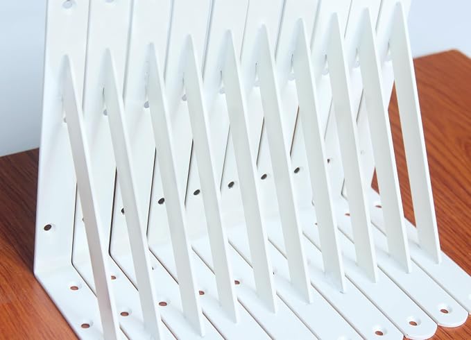 16 Pack L8 x H 6" White Heavy Duty Shelf Brackets - Image 4