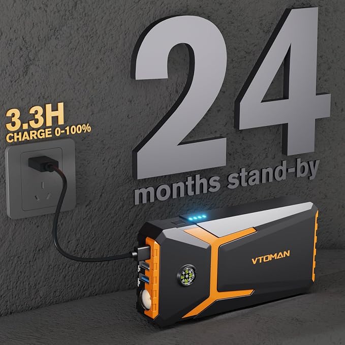 VTOMAN V6 Pro Jump Starter, 2000A Car Battery Jumper Starter Portable - Image 6