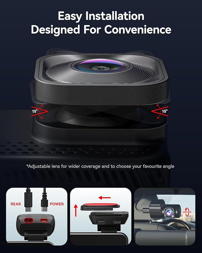 REDTIGER ViewClear 70 4K+2.5K Dash Cam Front and Rear, STARVIS 2 IMX678 x - Image 7