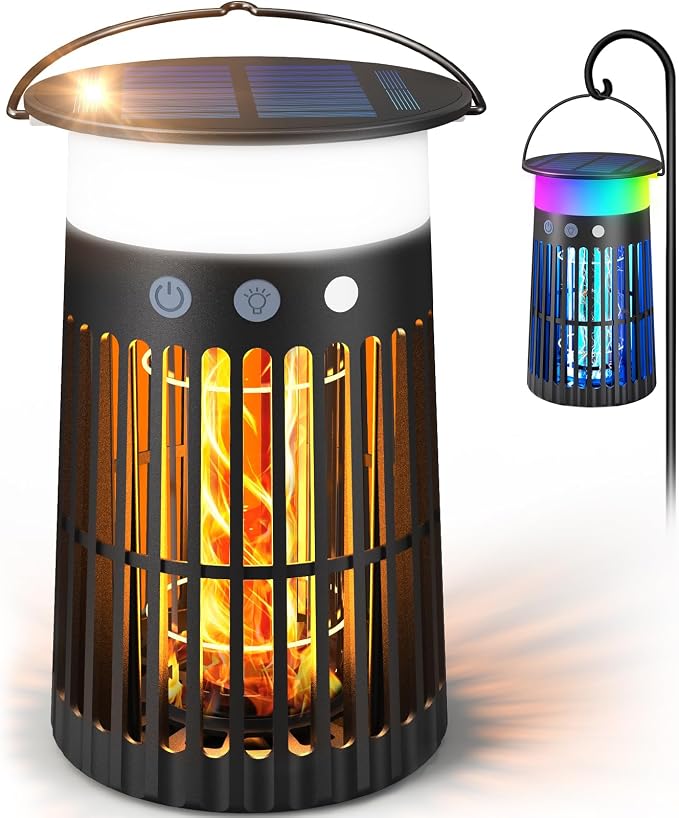 Solar Bug Zapper Outdoor, Portable Electric Mosquito Killer by Zechuan