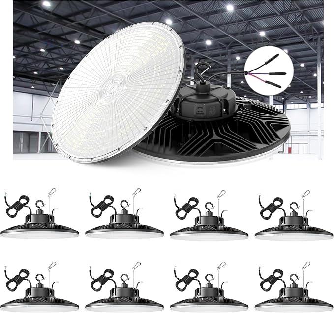 300W UFO-LED-High-Bay-Light, UL & DLC Listed 5000K Daylight 43500LM, 0-10V by ORRGENA