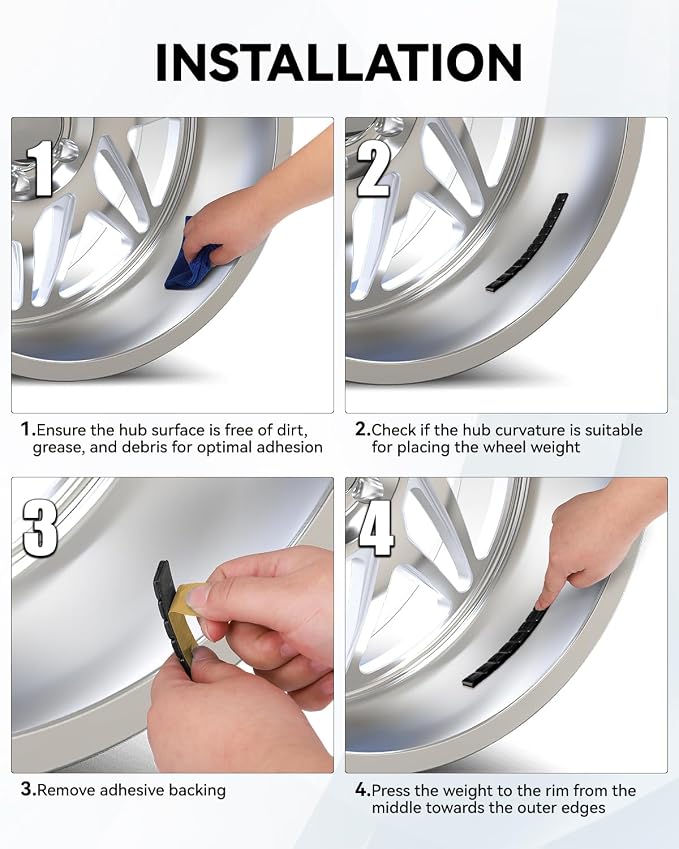 YIZBAP Wheel Weights Black 1/4oz 24 oz/Box, - Image 6