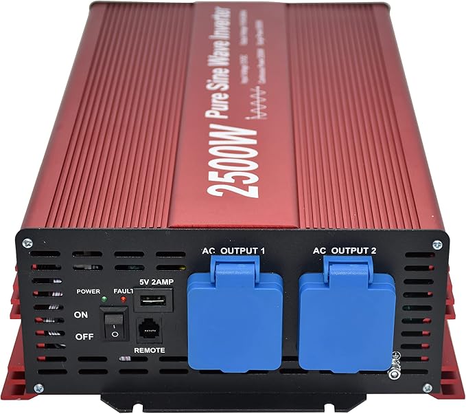 2500W Pure Sine Wave Inverter 12V to 120V AC - Image 9