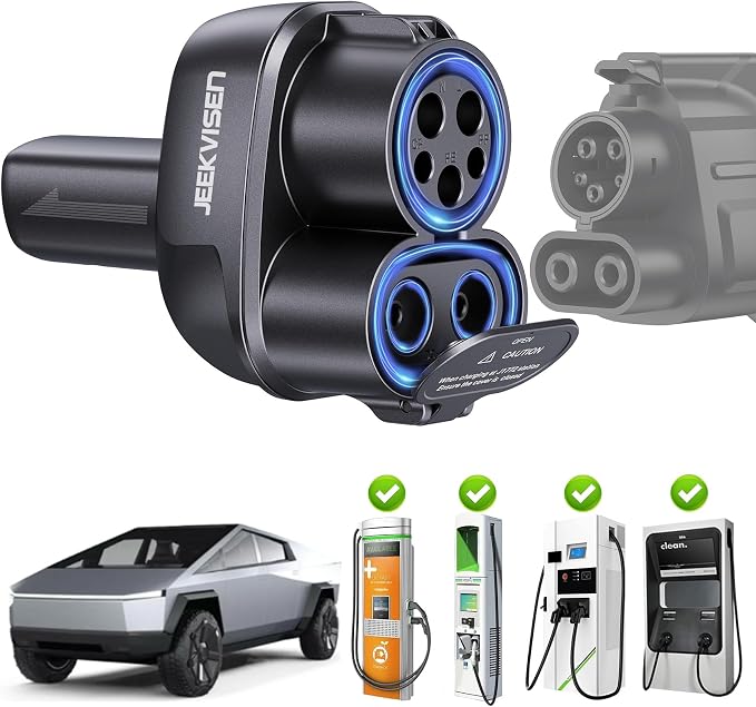 2025 Upgraded Cybertruck 2 in1 CCS & J1772 to Tesla Adapter, 250KW Fast Charging by JEEKVISEN