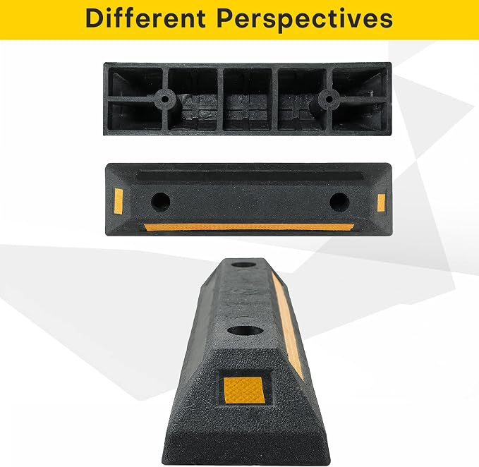 4 Pack Rubber Parking Guide Blocks | Heavy Duty Black Parking Blocks Parking - Image 4
