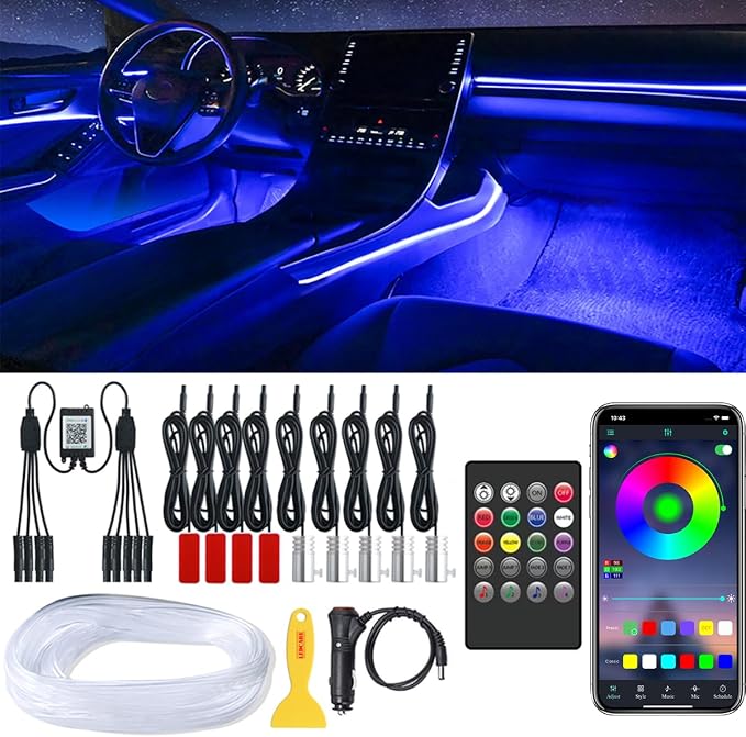 Car LED Strip Lights, LEDCARE 9 in 1 RGB Car Interior Lights by QVEVDACAR