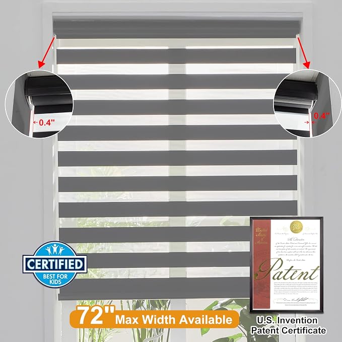 Persilux Cordless Zebra Roller Window Shades Free-Stop Roller Blinds Light - Image 4