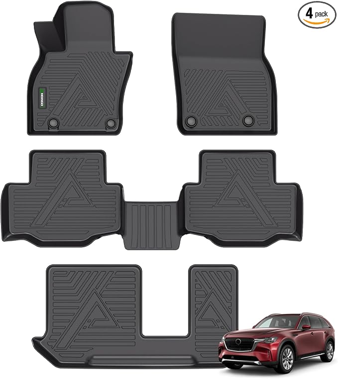 ANBINGO® Floor Mats for 2024 2025 Mazda CX-90 & CX90 PHEV 8 Passenger | 2nd Row by ANBINGO
