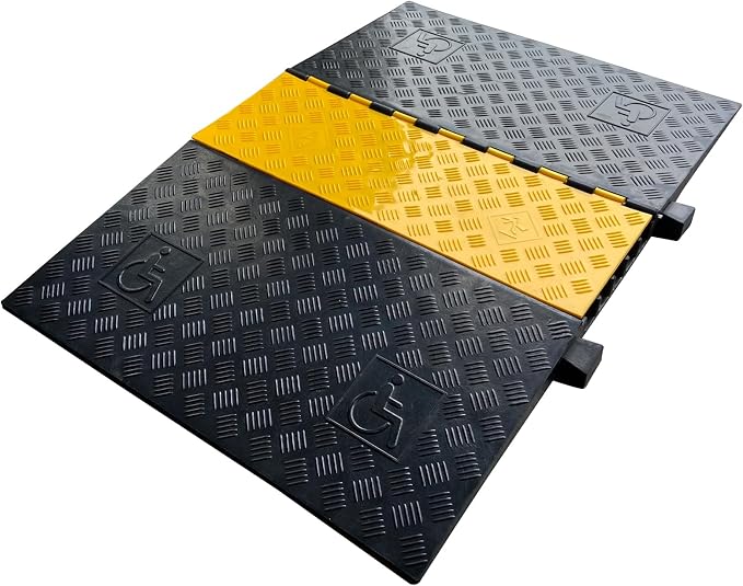 Rubber Cable Ramp 5 Channel Drive Over Hose Cable Protector Outdoor 22000Lbs by F+COME