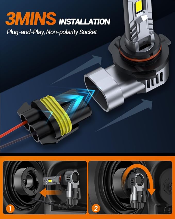 SEALIGHT H4 Fog Bulb 40000LM 6500K Cool White 52W High Power Error-Free - Image 7