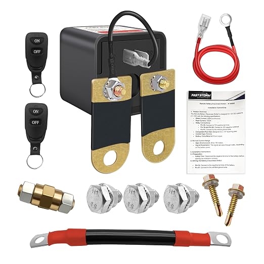 Side Post Remote Battery Disconnect Switch 12V 200A/1000A, Wireless Remote by FASTSTORM