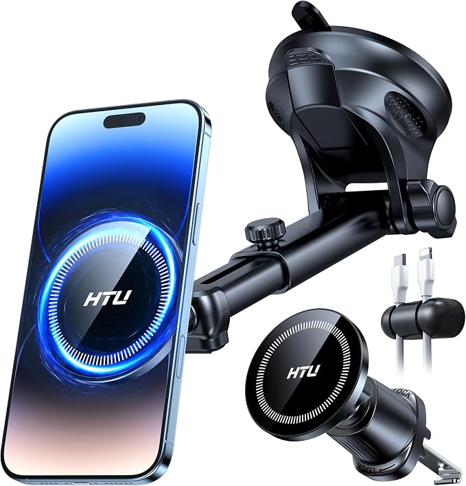 HTU for MagSafe Car Phone Mount Magnetic Phone Holder for Windshield Vent by HTU15yearsincarmounts