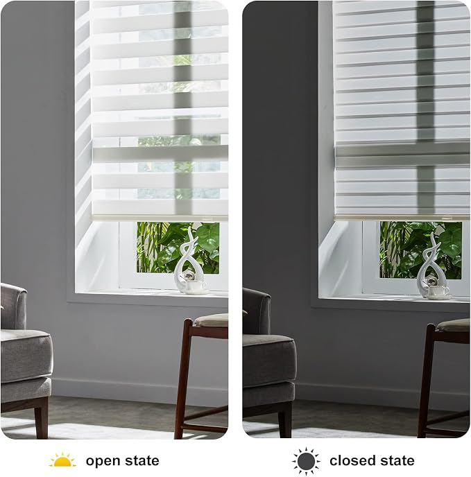 Persilux Cordless Zebra Roller Window Shades Free-Stop Roller Blinds Light - Image 5