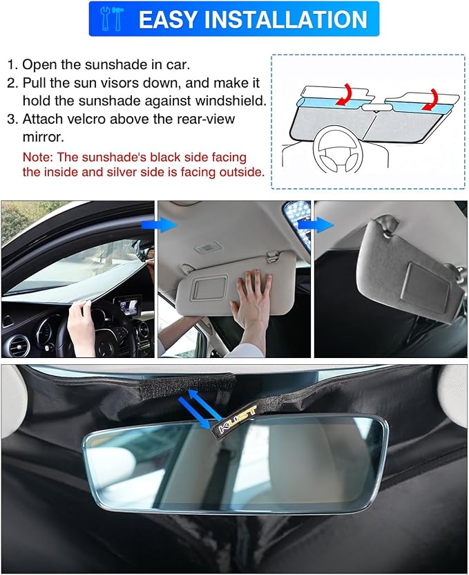 KUST Windshield Sun Shade for Mercedes-Benz GLE 350 450 2012-2019 Window Shade - Image 6