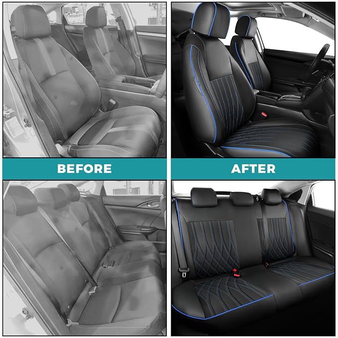 Seat Covers for Honda Civic Sedan 4DR Sedan LX 2022 2023 2024 2025.Faux Leather - Image 5