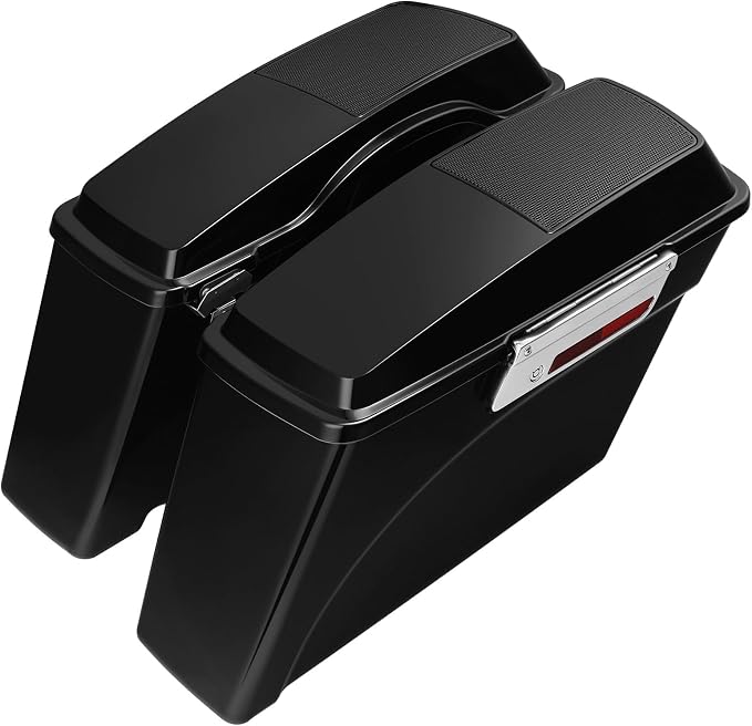 XFMT Glossy Black Hard Saddlebags W/ 6x9 Speaker Lids - Image 2