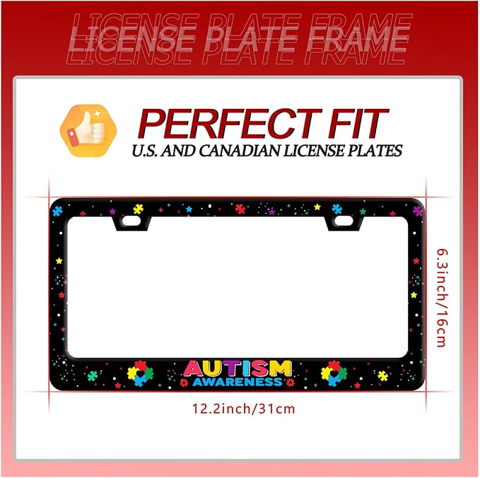 Autism Awareness License Plate Frame License Plate Stainless Steel Parts - Image 7