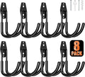 8 Pack 5.5x4.1 inch J Heavy Duty Garage Hooks, Solid Steel Wall Mount Hangers by MIKRUI