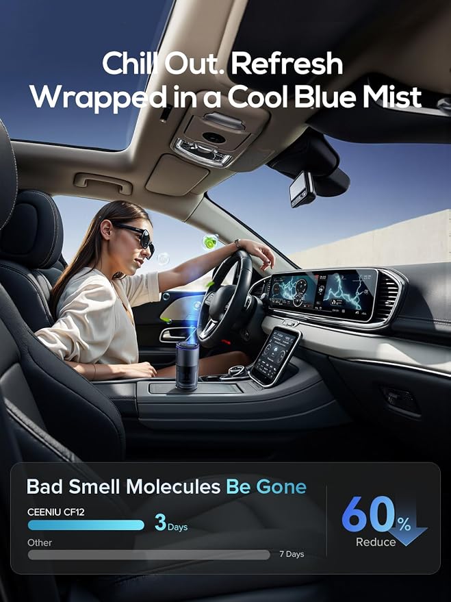 Ceeniu Smart Car Air Freshener, New Car Smell Scent, Enlarged Spray Nozzle - Image 3