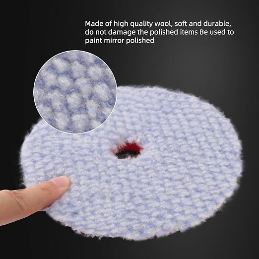 SPTA Wool Polishing Pad, Coarse Woolen Pad BlueWool Buffing Pads Set - Image 3