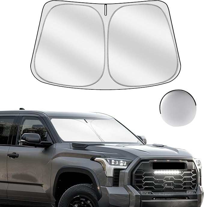 Windshield Sun Shade for Toyo-ta Tundra 2022-2025 2026 Foldable Sunshade Custom by SULAGIWINDSHIELDSUNSHADE
