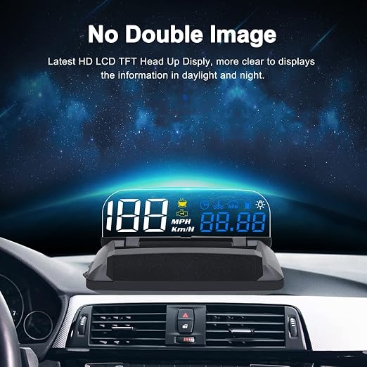 KAOLALI Car Hud Head Up Display Speedometer Odometer OBD2 HD 3D Reflection - Image 3