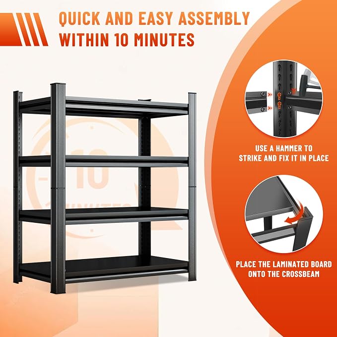 2500LBS Heavy Duty 5-Tier Steel Shelving Unit - Image 7