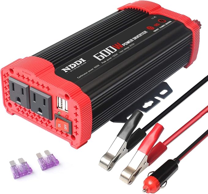 600W Car Power Inverter 12V DC to 110V AC Converter by NDDI+POWER