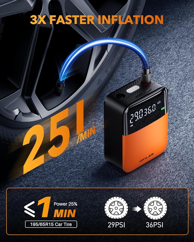 OXILAM C1 Tire Inflator Portable Air Compressor - Image 2