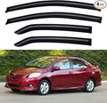 Window Visors Rain Guards for 2007-2013 Toyota Yaris Sedan, Out-Channel Window by YQAUTEC