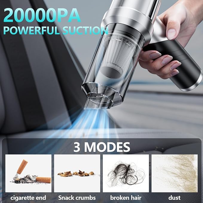 Portable Cordless Foldable 20000PA High Power Mini Vacuum Cleaner, 4-in-1 - Image 2