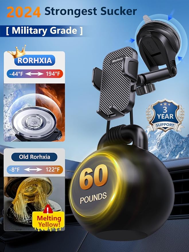 3-in-1 Car Phone Holder, Cell Phone Car Mount Fit - Image 3